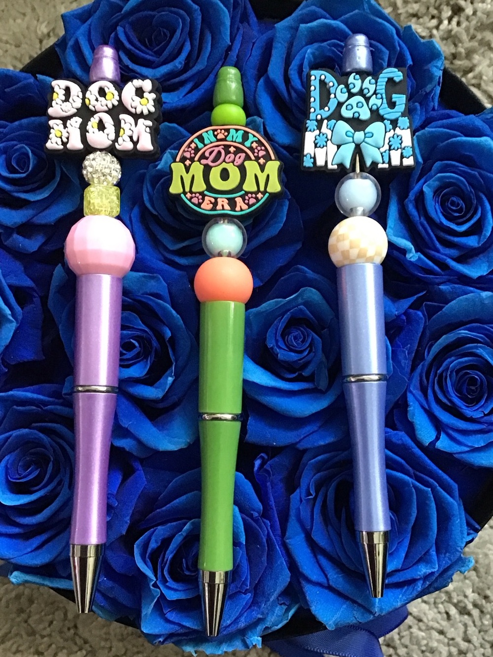 Dog Mom Decorative Ballpoint Pens - Pink, Green, Lavender